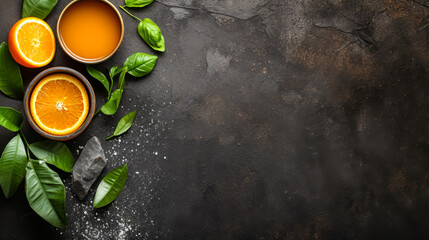 Obraz na płótnie Canvas Refreshing citrus: droplets sparkle, promising the zesty taste of freshly squeezed orange juice.