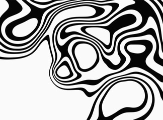 Fluid background of black smooth lines,abstract wavy background design.