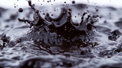 Dynamic Black Liquid Splash - High-Speed Photography
