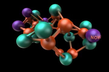 3D model of nobiletin flavonoid molecule. Generative AI