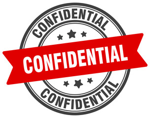 confidential stamp. confidential label on transparent background. round sign