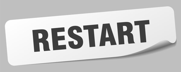 restart sticker. restart label