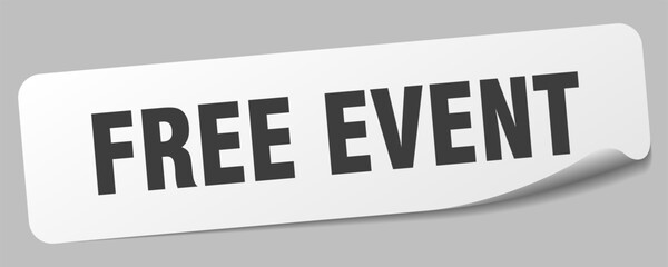 free event sticker. free event label