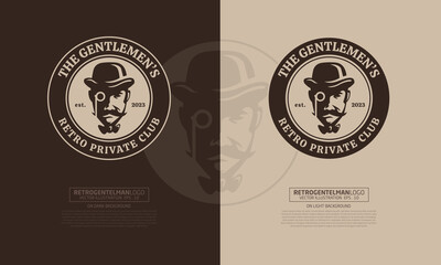 The Gentlemen Vector Logo Template. Design elements for logo, emblem, sign, brand mark.