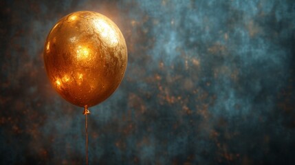Floating Gold Balloon in the Air