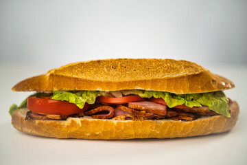 
Loin sandwich in oil, bocadillo de lomo de orza
