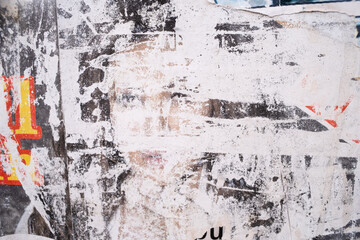 Torn street poster background, artistic messy ripped paper collage