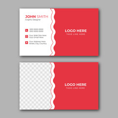 Modern and simple business card design. Double-sided creative business card vector design template. Vector illustration design. Horizontal layout, Print...