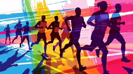 Stunning vibrant customizable marathon flyer template for your race competition.