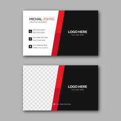 Modern and simple business card design. Double-sided creative business card vector design template. Vector illustration design. Horizontal layout, Print...