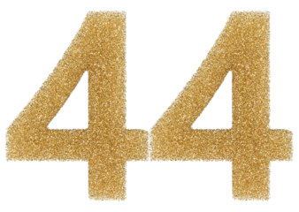 44 number gold glitter 