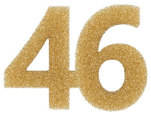 46 number gold glitter 