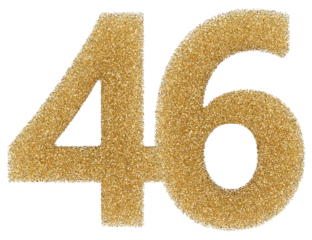 46 number gold glitter 