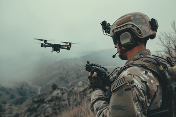soldier and drone
