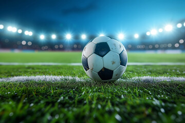 Obraz premium a soccer ball on the field