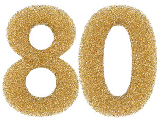 80 number gold glitter 