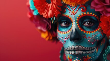 Greeting Card and Banner Design for Day of the Dead and Cinco de Marcho Background