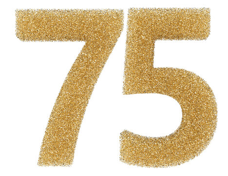 75 number gold glitter 