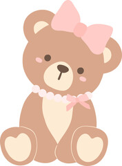 Coquette teddy bear with pink bow