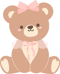 Coquette teddy bear with pink bow