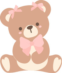 Coquette teddy bear with pink bow