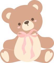 Coquette teddy bear with pink bow
