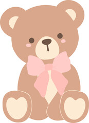 Coquette teddy bear with pink bow
