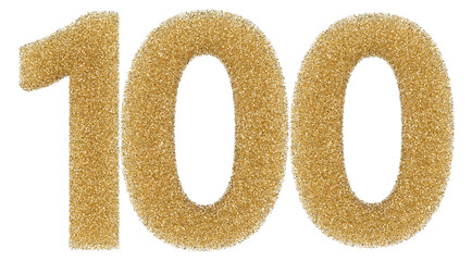 100 number gold glitter 