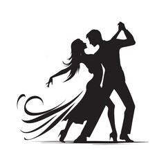 Captivating Dance: Romantic Couple Dancing Silhouette in Motion