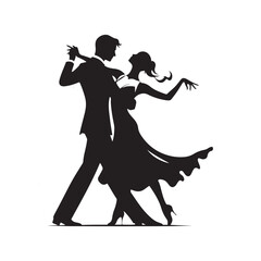 Captivating Dance: Romantic Couple Dancing Silhouette in Motion