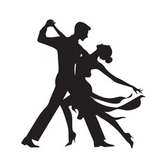 Captivating Dance: Romantic Couple Dancing Silhouette in Motion