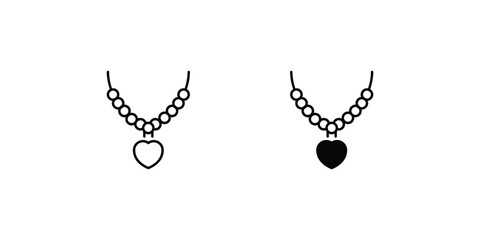 necklace icon with white background vector stock illustration