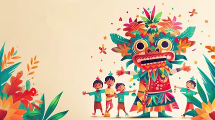 Greeting Card and Banner Design for Day of the Dead and Cinco de Marcho Background