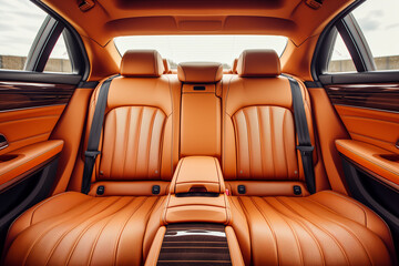 the rear seats of a luxury car