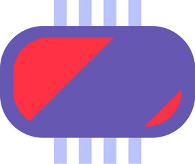 AI scheme. High precision electronic product, abstract techno element for modern and retro technological design. Simple color vector pictogram isolated on white background