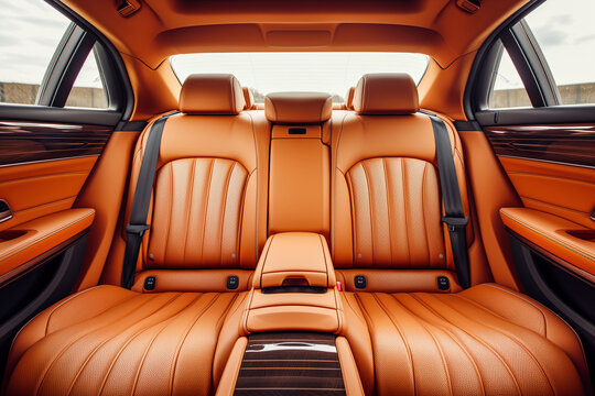 the rear seats of a luxury car