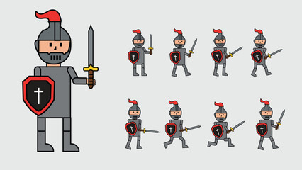 Animated sprites for skeleton archer character for creating fantasy RPG adventure video games