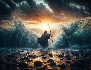 Tuinposter Moses, parting the Red Sea © James Middleton