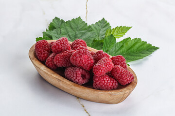 Rope sweet juicy raspberry heap