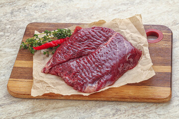 Raw beef machete steak for grill