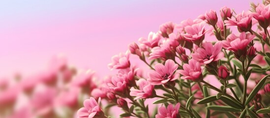 beautiful red Gerbera flowers on a pink background.