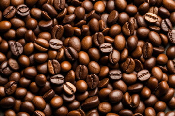Obraz premium Close-up of Roasted Coffee Beans