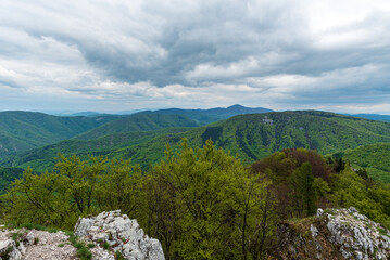 View from Vapec hill in Strazovsker vrchy mountains in Slovakia