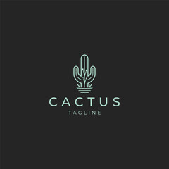 Cactus logo vector icon design template