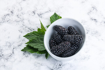 Ripe sweet juicy blackberry heap