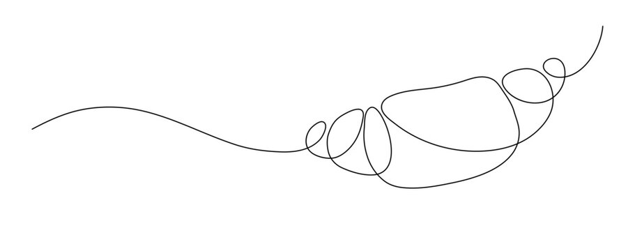 recommend clip art: Croissant. Continuous line drawing. Food frame border doodle.  