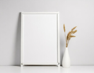 Whiteboard on white background. Picture frame on white background.