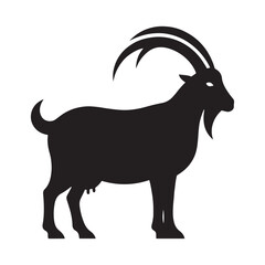 Graceful Goat: Majestic Silhouette Depicting Elegance, Strength, and Symbolism of Nature's Beauty and Power.