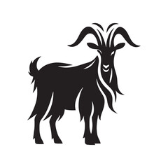 Graceful Goat: Majestic Silhouette Depicting Elegance, Strength, and Symbolism of Nature's Beauty and Power.
