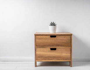 Drawer wood on white background. office equipment.